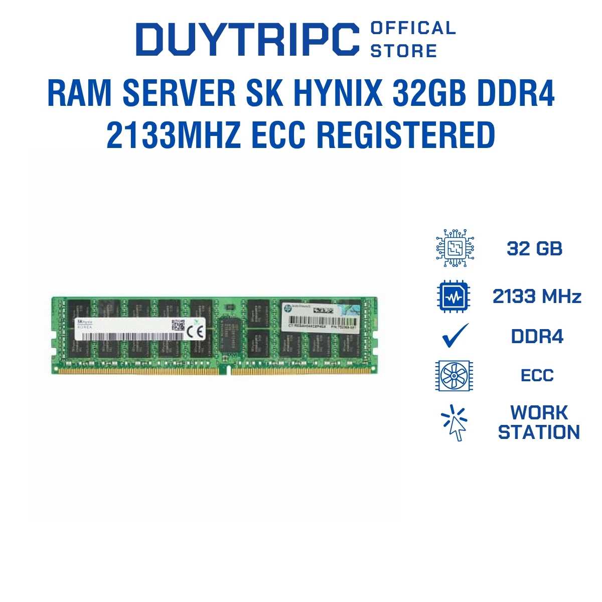 RAM Server SK hynix 32GB DDR4 2400MHz ECC Registered – Bộ Nhớ Chuyên Dụng Cho Server & Workstation